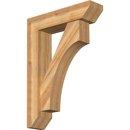 Ekena Millwork Westlake Slat Rough Sawn Bracket w/ Offset Brace, Western Red Cedar, 8"W x 32"D x 44"H BKT0806X32X44WTL06RWR